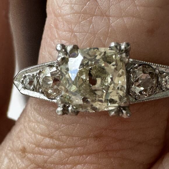 Old European Cut VS1-VS2 Diamond 14k Two Tone Gold Ring Size 8.25 - Picture 6 of 10